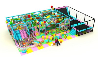 El parque de diversiones cubierto suministra a los niños un equipo de juegos de interior suave KP-160914